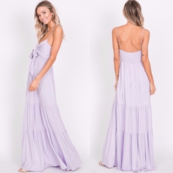 BELLE Ruffle Maxi Dress - LILAC - Picture 3 of 3